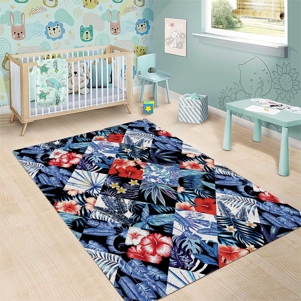 Hawaii Tropicana Blue Pattern Area Rug - Wonder Print Shop