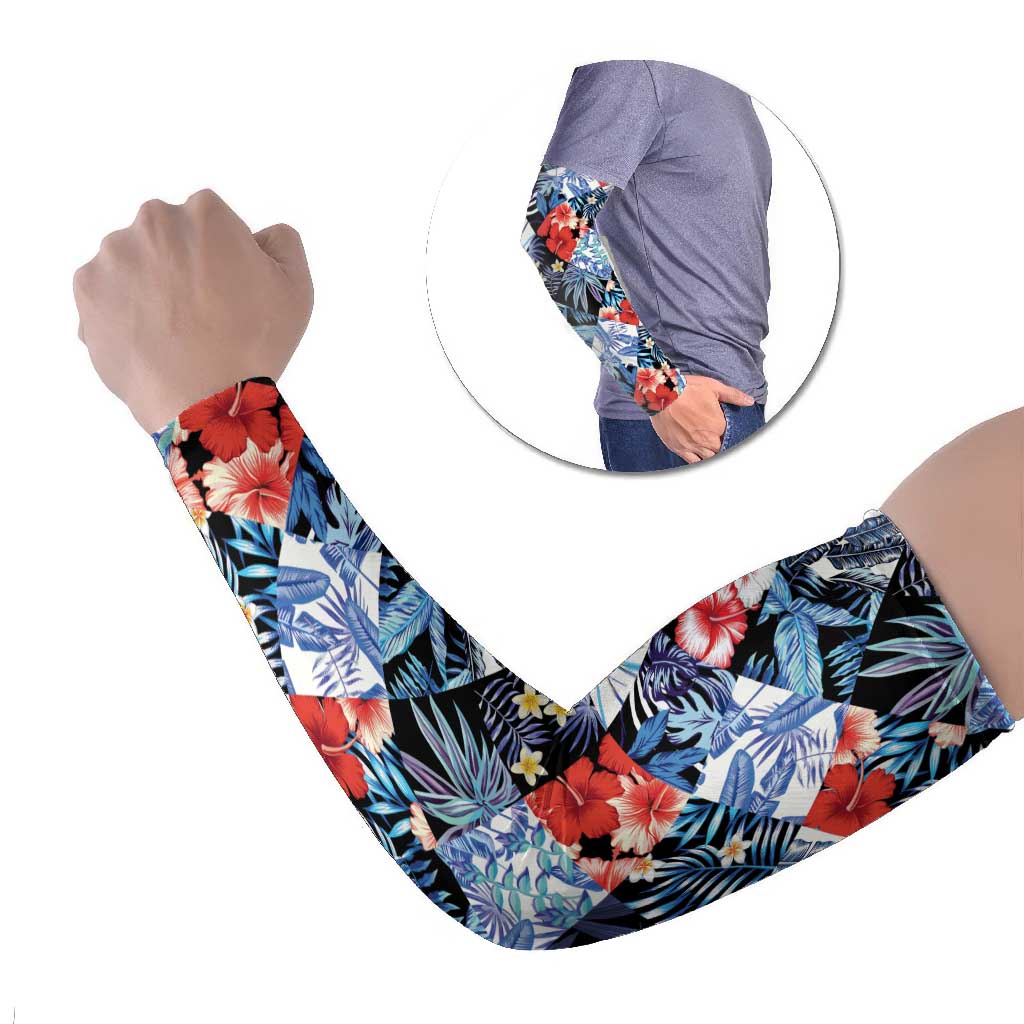Hawaii Tropicana Blue Pattern Arm Sleeves - Wonder Print Shop