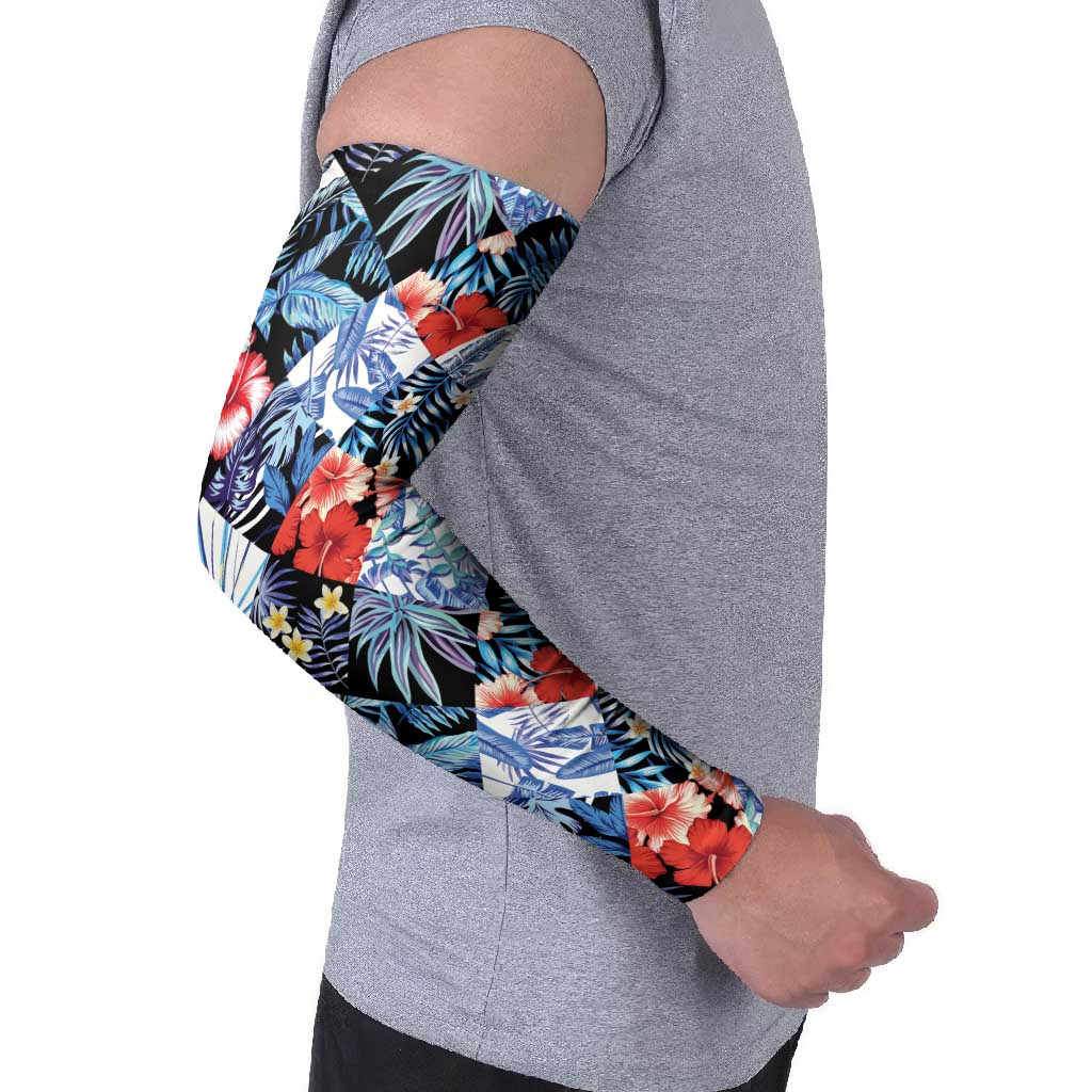 Hawaii Tropicana Blue Pattern Arm Sleeves - Wonder Print Shop