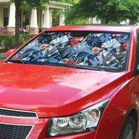 Hawaii Tropicana Blue Pattern Auto Sun Shade - Wonder Print Shop