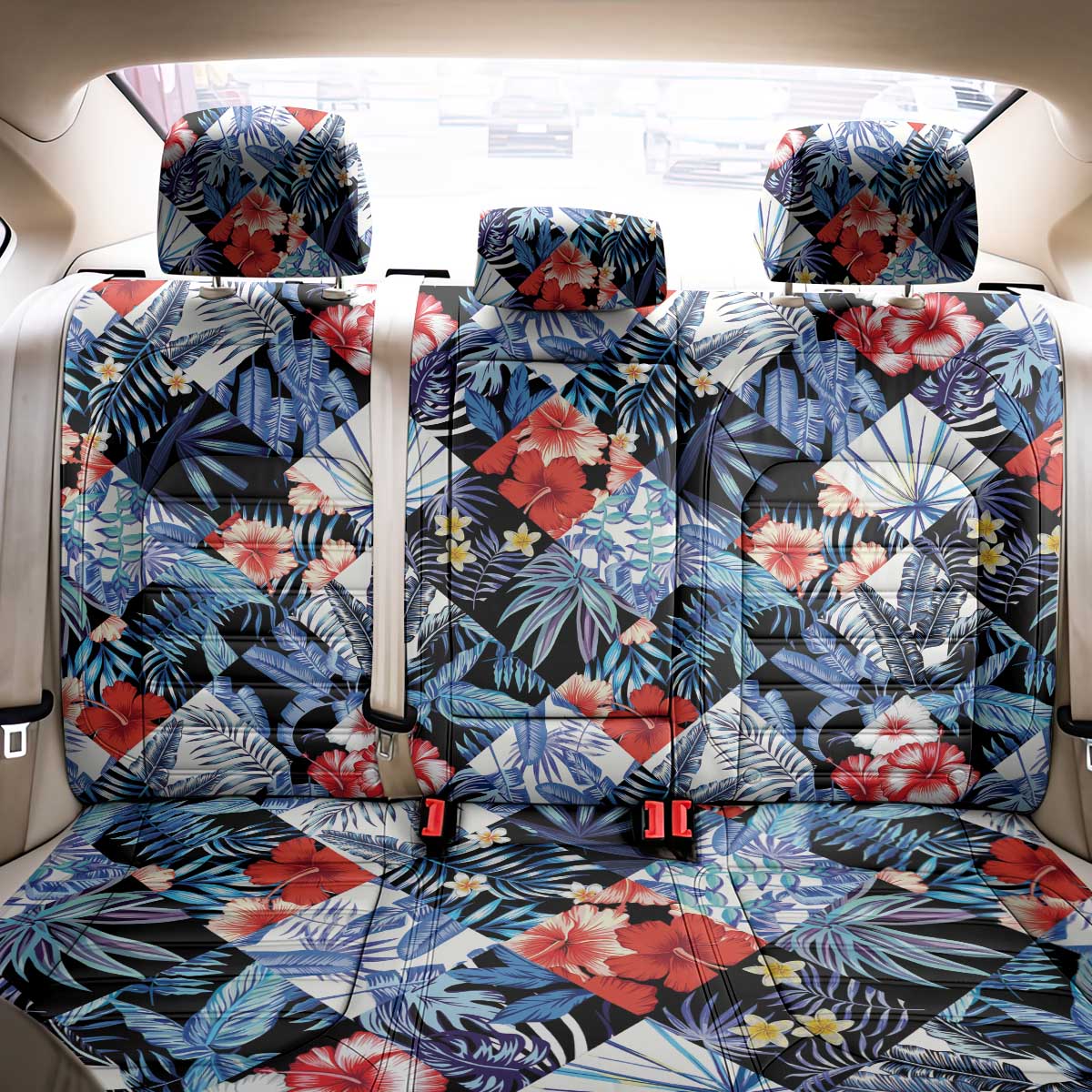 Hawaii Tropicana Blue Pattern Back Car Seat Cover - Wonder Print Shop