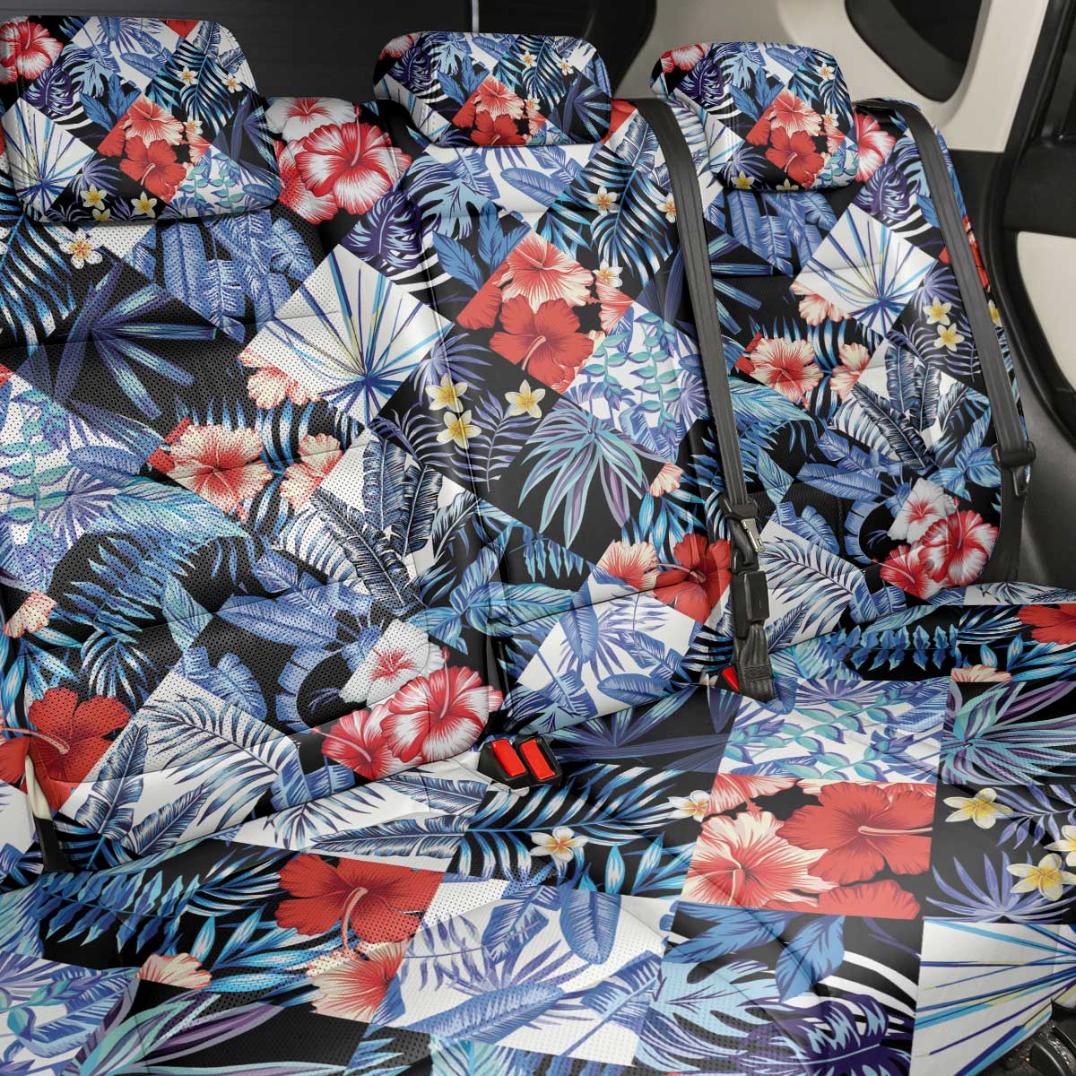 Hawaii Tropicana Blue Pattern Back Car Seat Cover - Wonder Print Shop