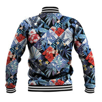 Hawaii Tropicana Blue Pattern Baseball Jacket - Wonder Print Shop