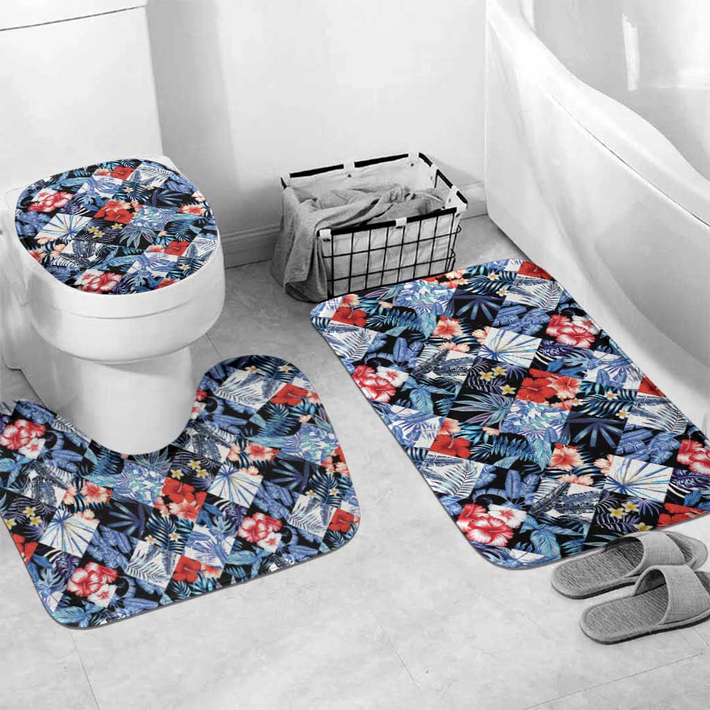 Hawaii Tropicana Blue Pattern Bathroom Set - Wonder Print Shop