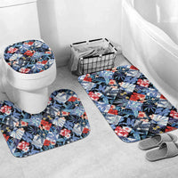 Hawaii Tropicana Blue Pattern Bathroom Set - Wonder Print Shop