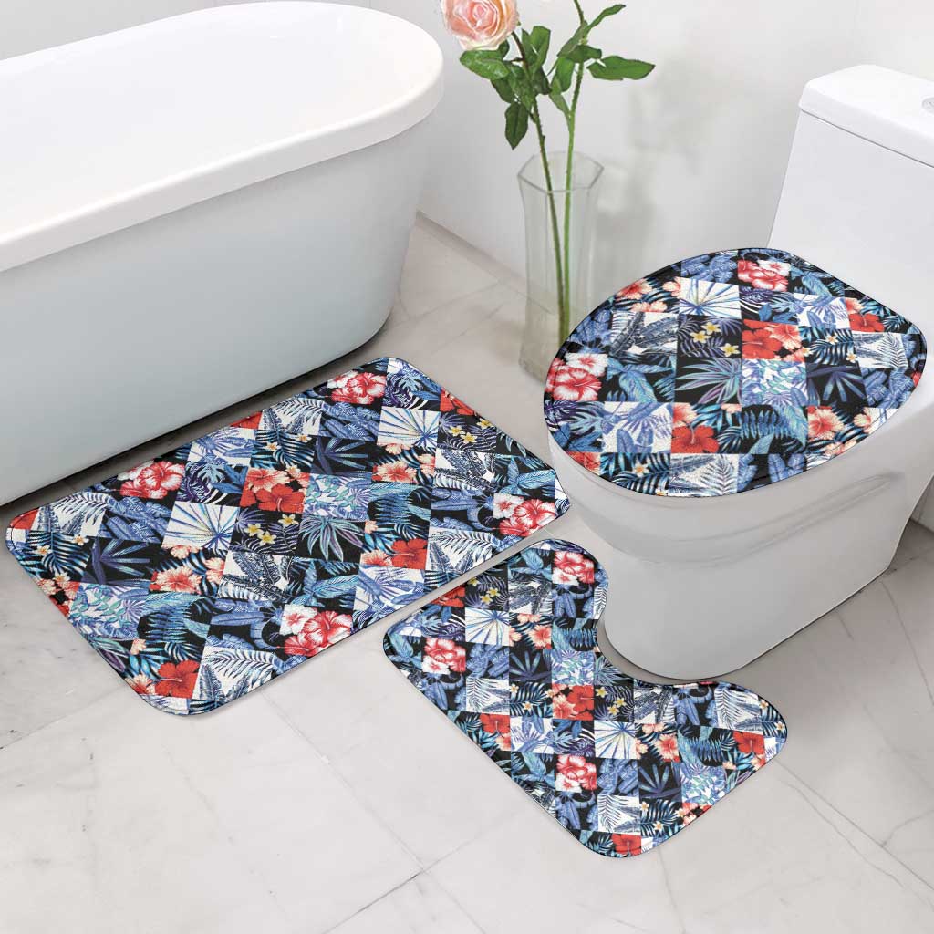 Hawaii Tropicana Blue Pattern Bathroom Set - Wonder Print Shop