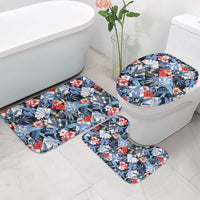 Hawaii Tropicana Blue Pattern Bathroom Set - Wonder Print Shop