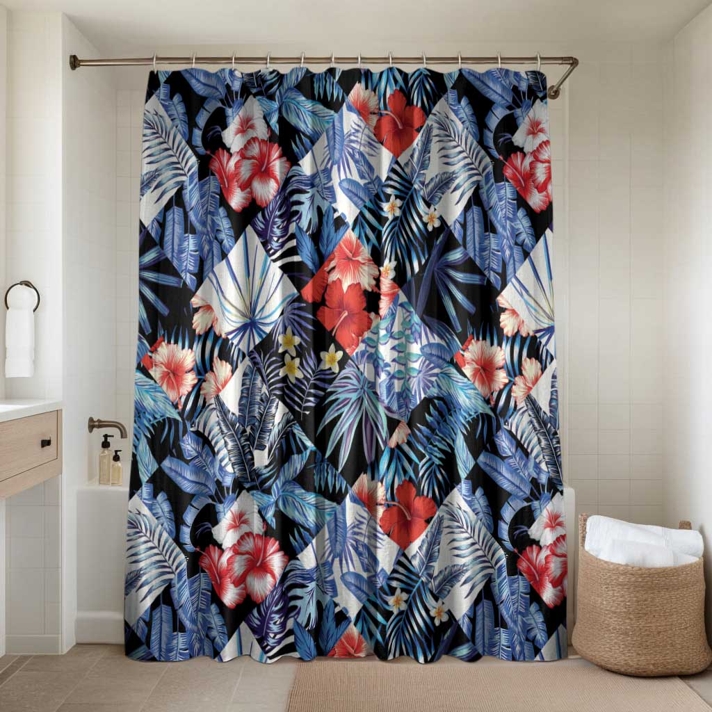 Hawaii Tropicana Blue Pattern Bathroom Set - Wonder Print Shop