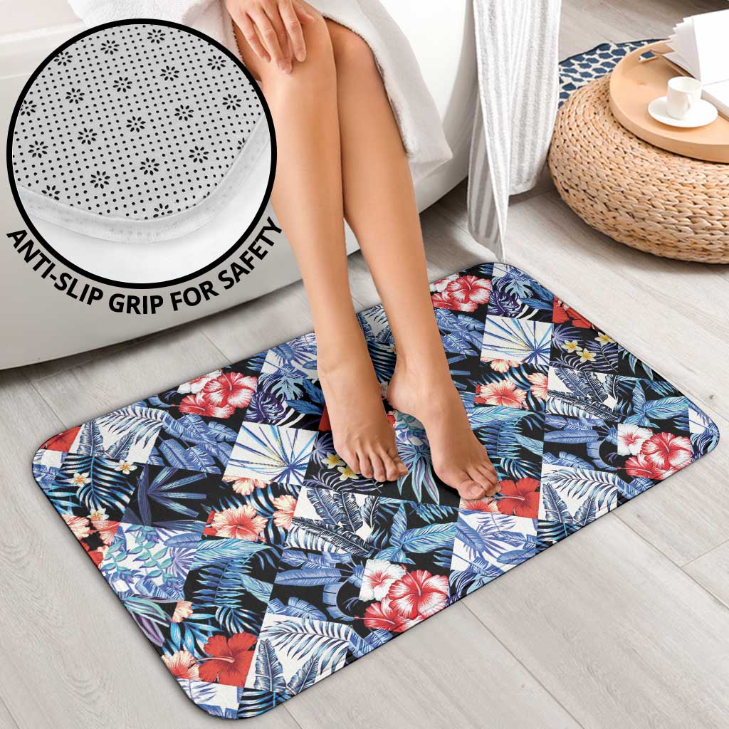 Hawaii Tropicana Blue Pattern Bathroom Set - Wonder Print Shop