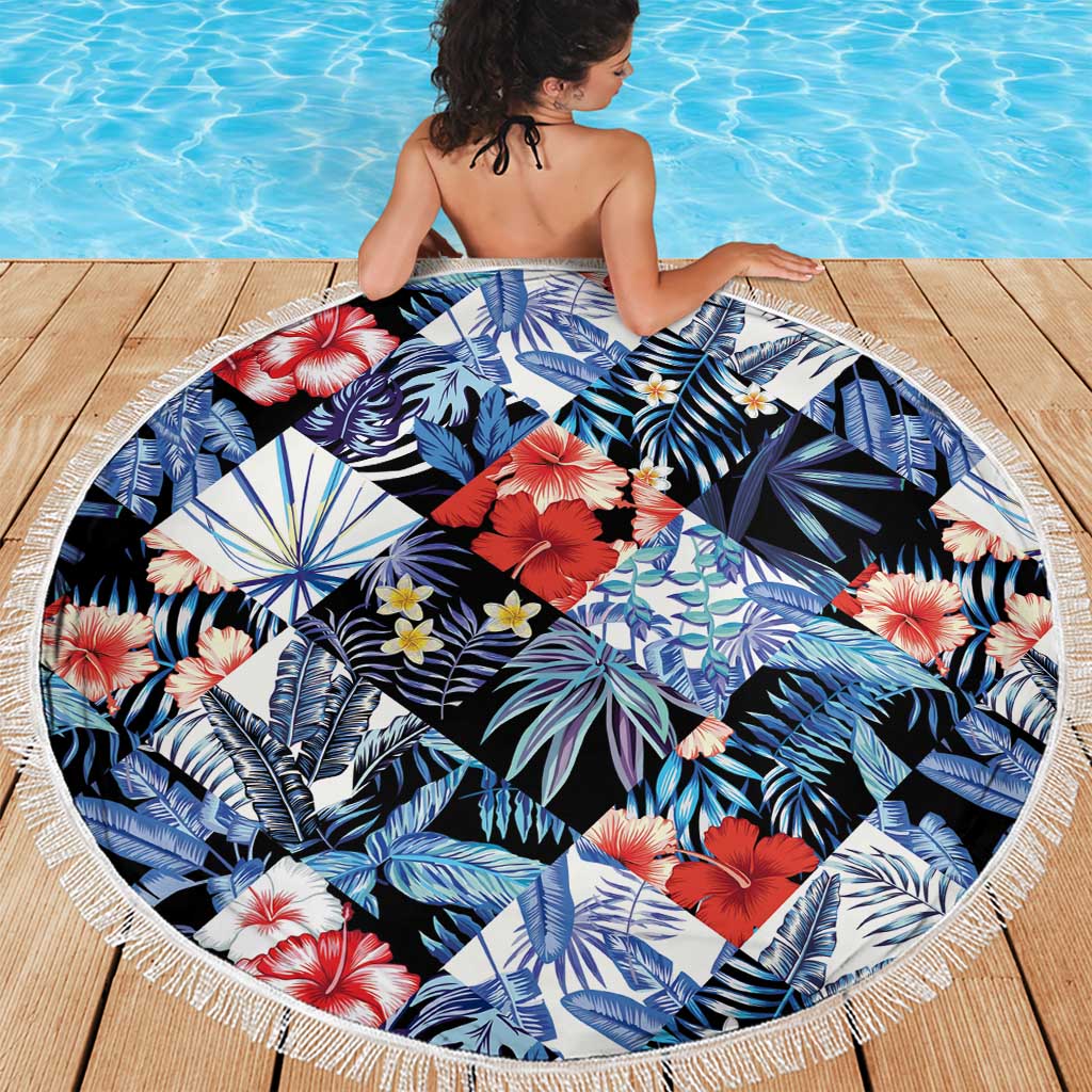 Hawaii Tropicana Blue Pattern Beach Blanket - Wonder Print Shop