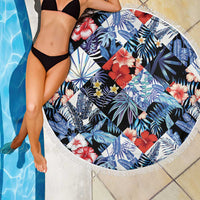 Hawaii Tropicana Blue Pattern Beach Blanket - Wonder Print Shop