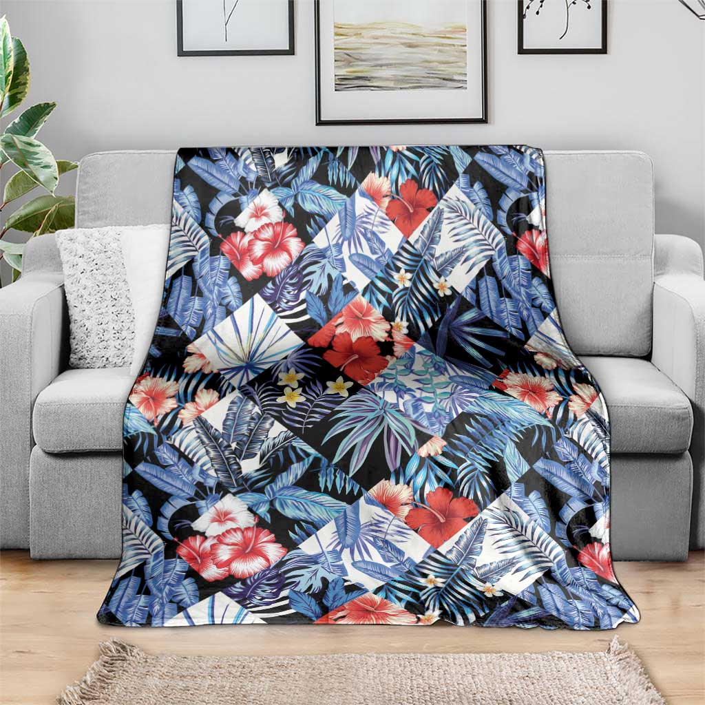 Hawaii Tropicana Blue Pattern Blanket - Wonder Print Shop