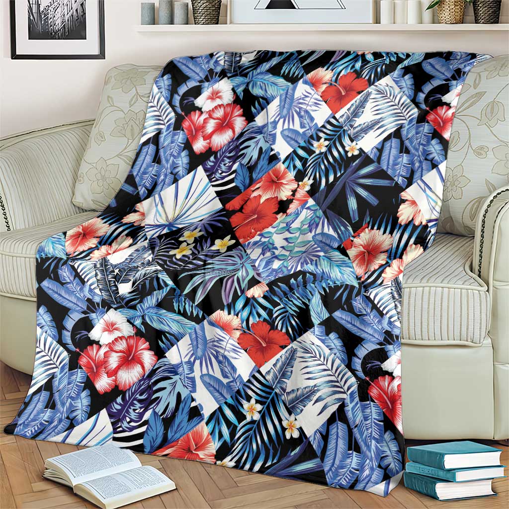 Hawaii Tropicana Blue Pattern Blanket - Wonder Print Shop