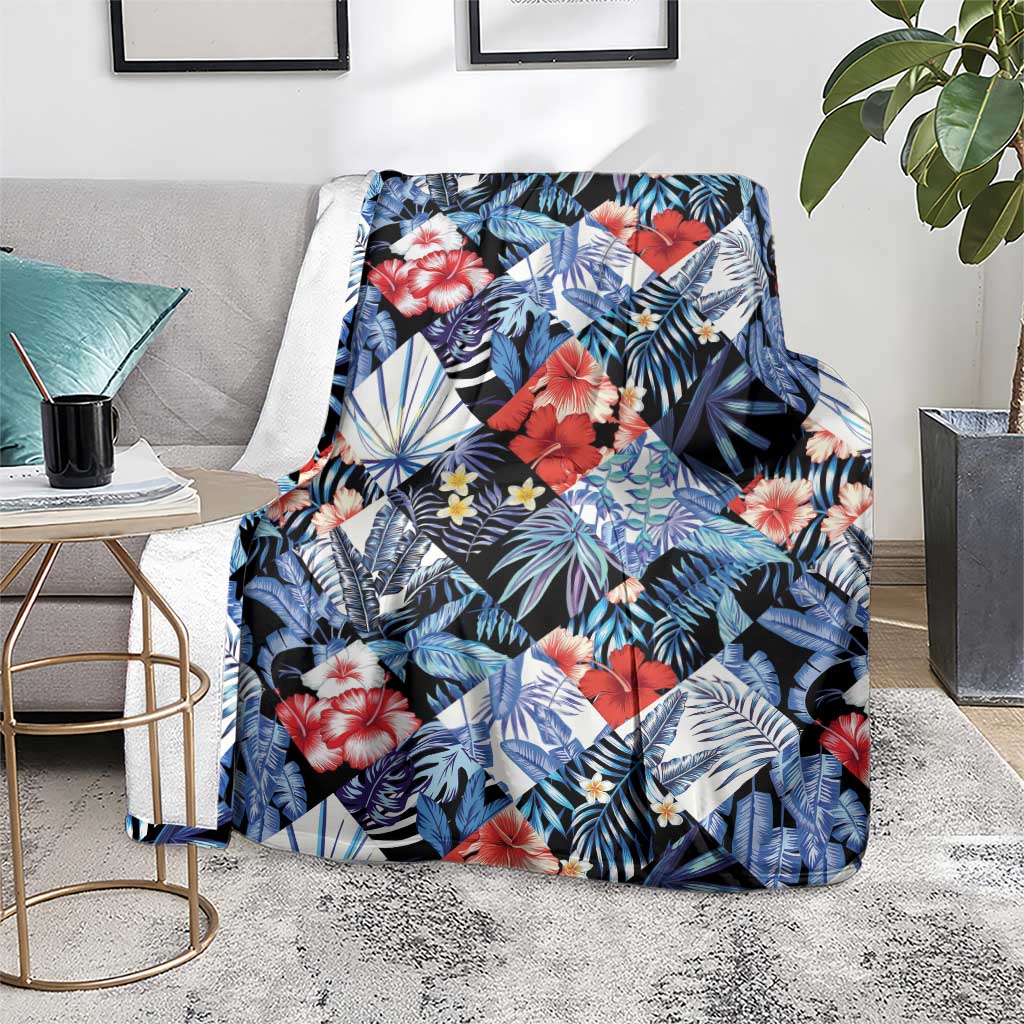 Hawaii Tropicana Blue Pattern Blanket - Wonder Print Shop