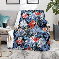 Hawaii Tropicana Blue Pattern Blanket - Wonder Print Shop