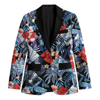 Hawaii Tropicana Blue Pattern Blazer - Wonder Print Shop