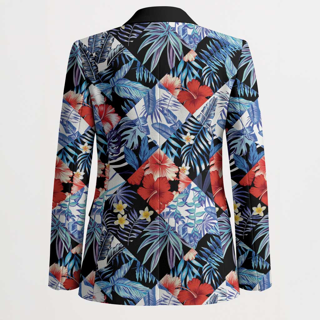 Hawaii Tropicana Blue Pattern Blazer - Wonder Print Shop