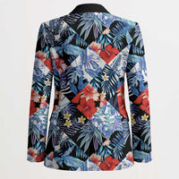 Hawaii Tropicana Blue Pattern Blazer - Wonder Print Shop
