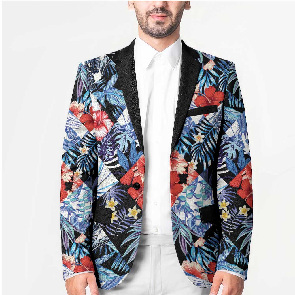 Hawaii Tropicana Blue Pattern Blazer - Wonder Print Shop