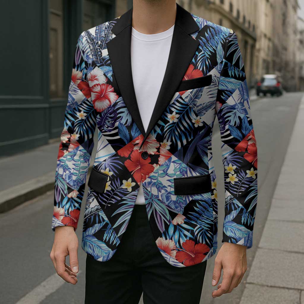 Hawaii Tropicana Blue Pattern Blazer - Wonder Print Shop