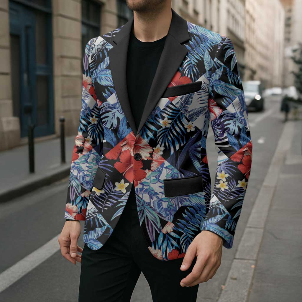 Hawaii Tropicana Blue Pattern Blazer - Wonder Print Shop