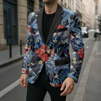 Hawaii Tropicana Blue Pattern Blazer - Wonder Print Shop