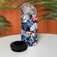 Hawaii Tropicana Blue Pattern 4 in 1 Can Cooler Tumbler - Wonder Print Shop