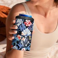 Hawaii Tropicana Blue Pattern 4 in 1 Can Cooler Tumbler - Wonder Print Shop
