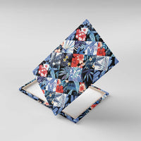 Hawaii Tropicana Blue Pattern Canvas Wall Art - Wonder Print Shop