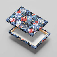 Hawaii Tropicana Blue Pattern Canvas Wall Art - Wonder Print Shop