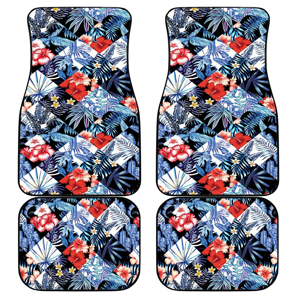 Hawaii Tropicana Blue Pattern Car Mats - Wonder Print Shop