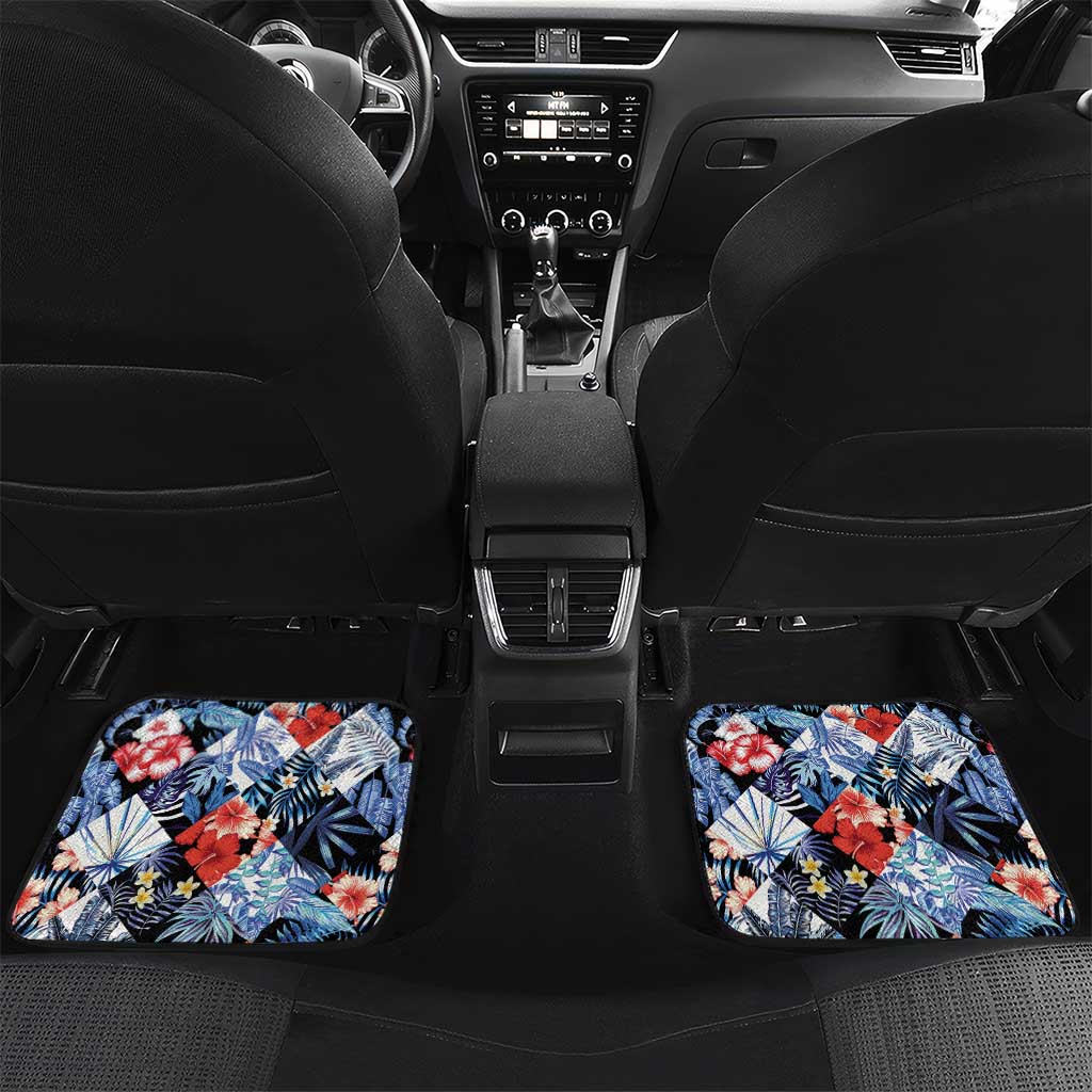 Hawaii Tropicana Blue Pattern Car Mats - Wonder Print Shop