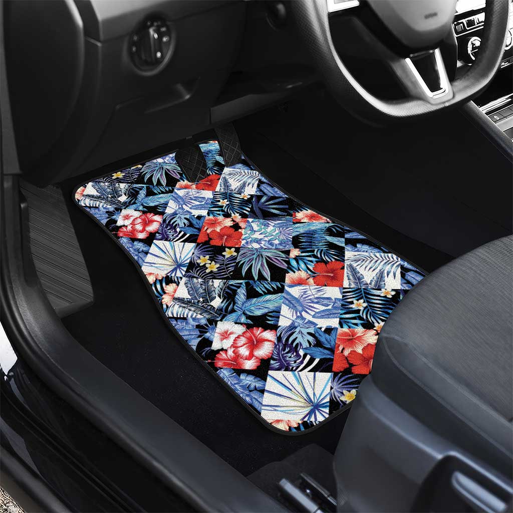Hawaii Tropicana Blue Pattern Car Mats - Wonder Print Shop