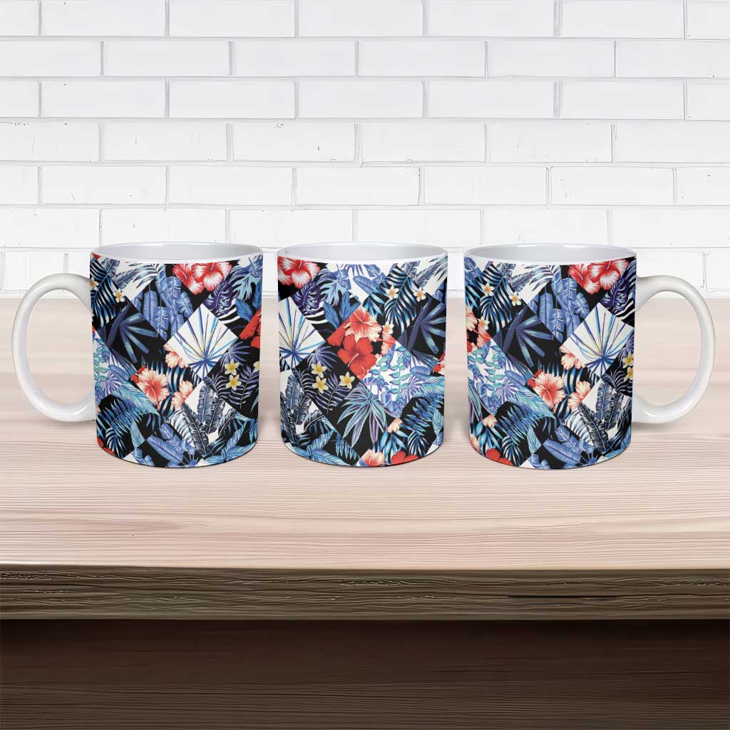 Hawaii Tropicana Blue Pattern Ceramic Mug - Wonder Print Shop