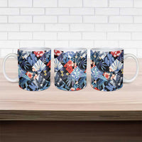 Hawaii Tropicana Blue Pattern Ceramic Mug - Wonder Print Shop