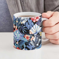 Hawaii Tropicana Blue Pattern Ceramic Mug - Wonder Print Shop