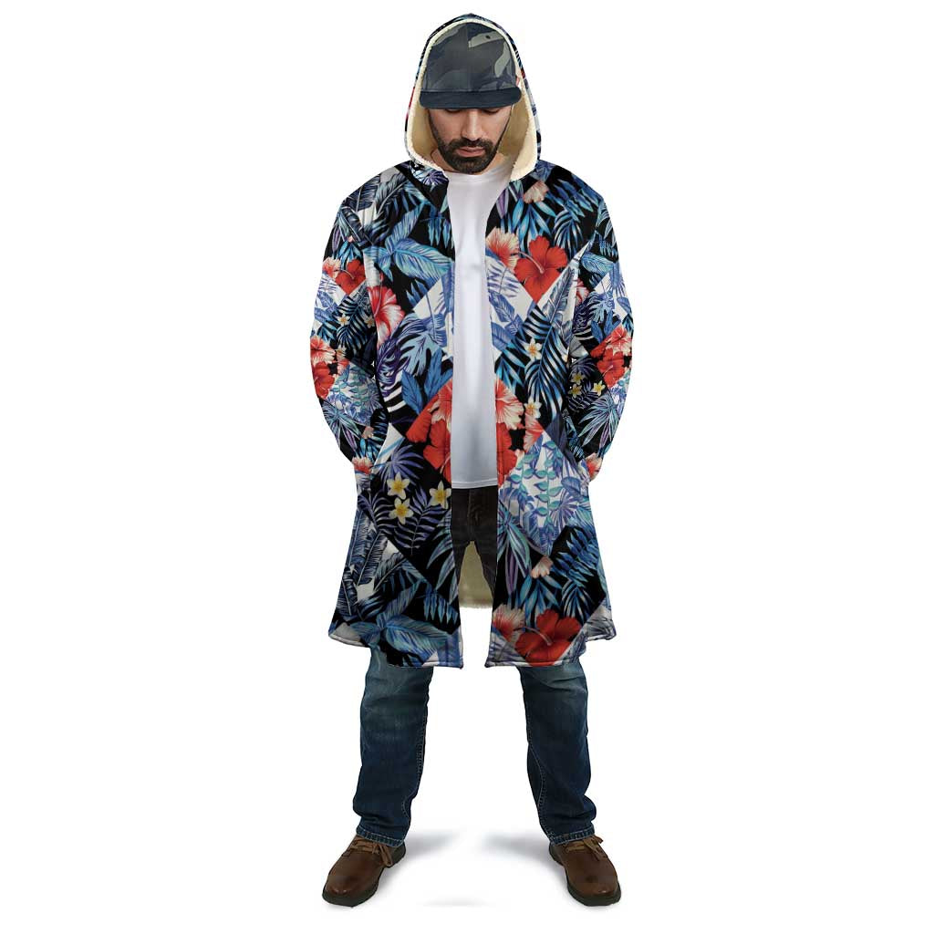 Hawaii Tropicana Blue Pattern Cloak - Wonder Print Shop