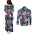 Hawaii Tropicana Blue Pattern Couples Matching Puletasi and Long Sleeve Button Shirt - Wonder Print Shop