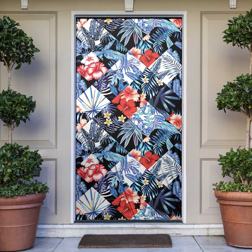 Hawaii Tropicana Blue Pattern Door Cover - Wonder Print Shop