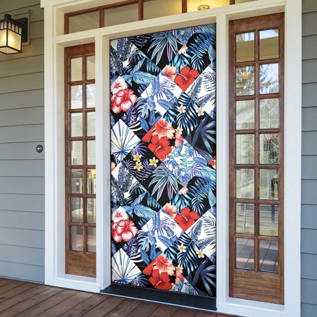 Hawaii Tropicana Blue Pattern Door Cover - Wonder Print Shop