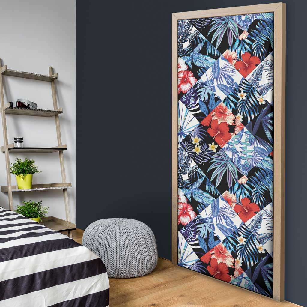 Hawaii Tropicana Blue Pattern Door Cover - Wonder Print Shop