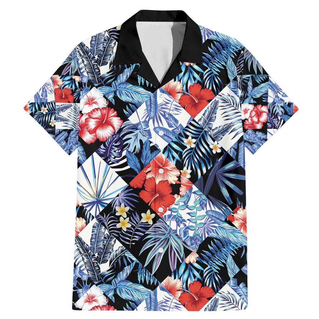 Hawaii Tropicana Blue Pattern Family Matching Mermaid Dress and Hawaiian Shirt - Wonder Print Shop