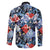 Hawaii Tropicana Blue Pattern Family Matching Off The Shoulder Long Sleeve Dress and Hawaiian Shirt - Wonder Print Shop