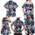 Hawaii Tropicana Blue Pattern Family Matching Off Shoulder Maxi Dress and Hawaiian Shirt - Wonder Print Shop