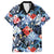 Hawaii Tropicana Blue Pattern Family Matching Off Shoulder Maxi Dress and Hawaiian Shirt - Wonder Print Shop