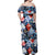 Hawaii Tropicana Blue Pattern Family Matching Off Shoulder Maxi Dress and Hawaiian Shirt - Wonder Print Shop
