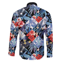 Hawaii Tropicana Blue Pattern Family Matching Summer Maxi Dress and Hawaiian Shirt - Wonder Print Shop