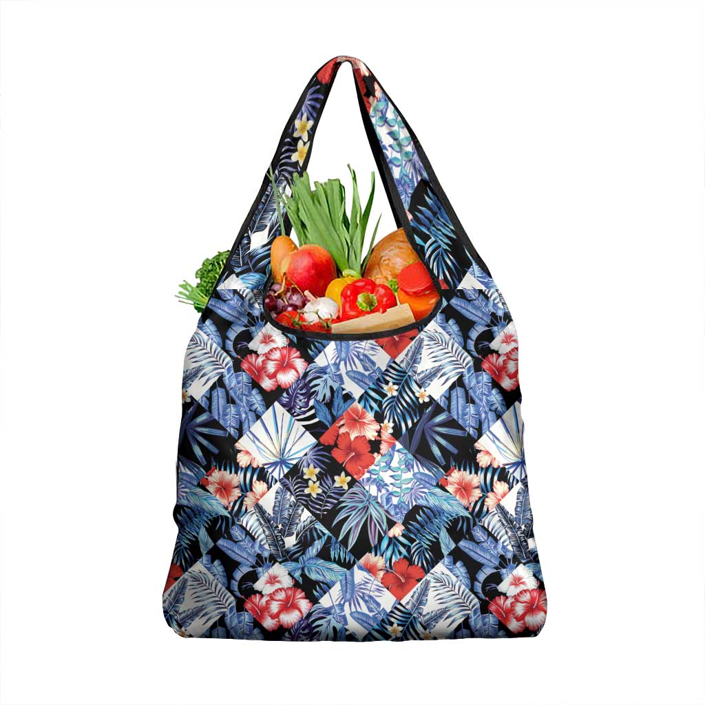 Hawaii Tropicana Blue Pattern Grocery Bag - Wonder Print Shop