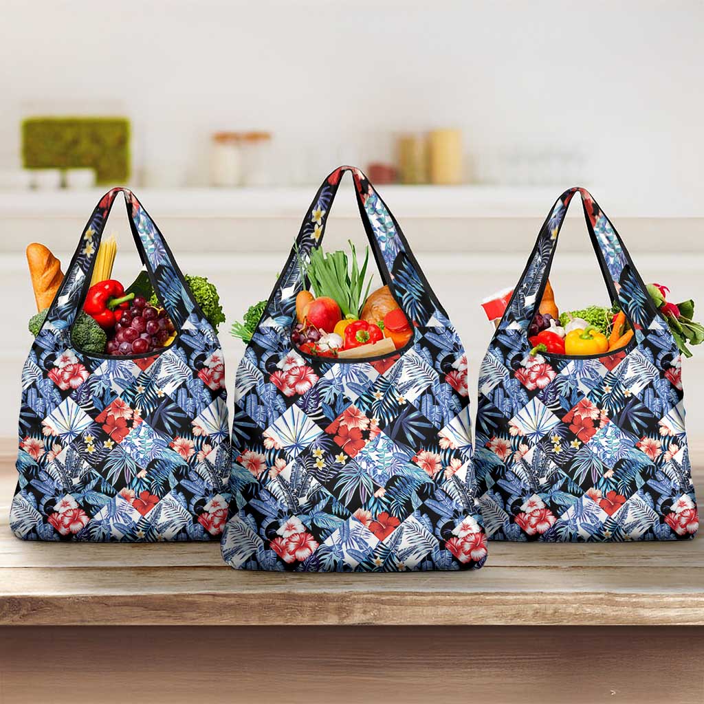 Hawaii Tropicana Blue Pattern Grocery Bag - Wonder Print Shop
