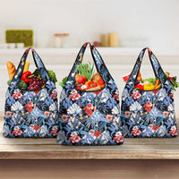 Hawaii Tropicana Blue Pattern Grocery Bag - Wonder Print Shop